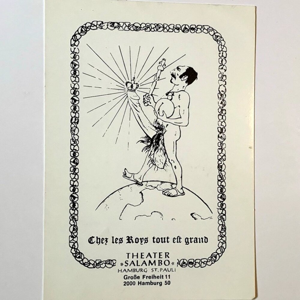 Ultra Nude Hairy Balls THEATER SALAMBO Hamburg POSTCARD 1995 Reeperbahn Ooak!